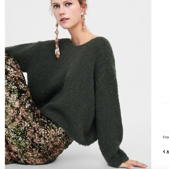 green jumper zara